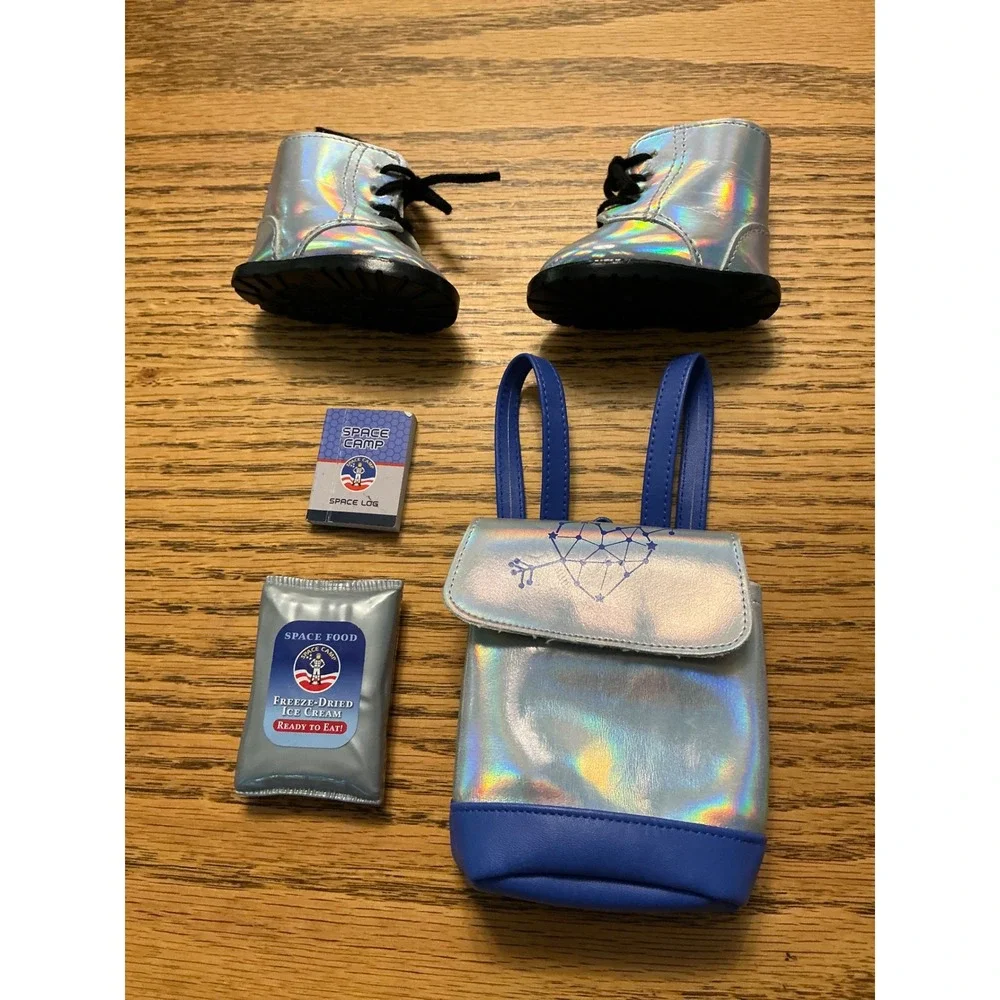 American Girl Doll Lucia GOTY 2019 Meet Iridescent Boots Backpack Astronaut Food
